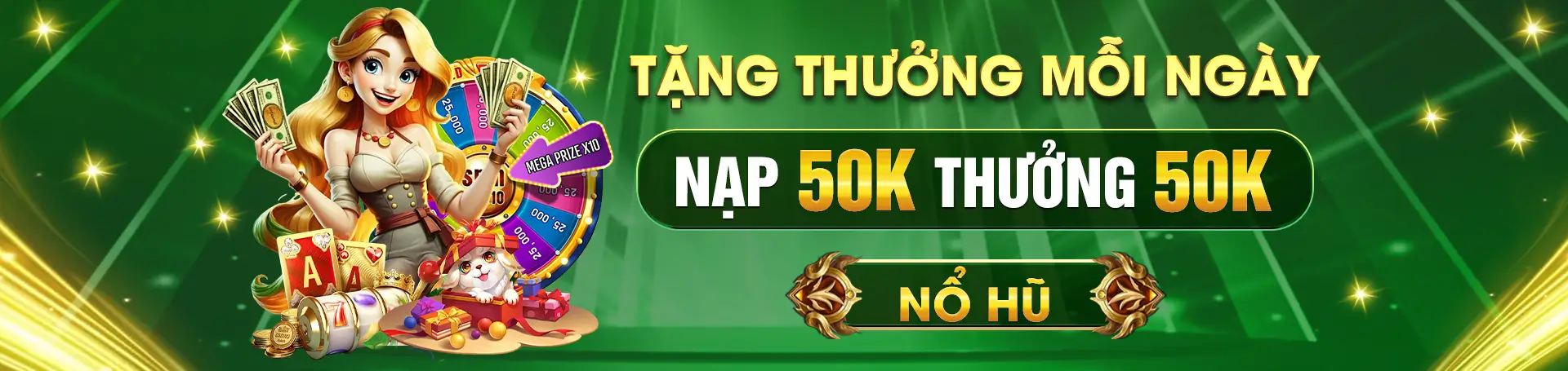 Tặng thưởng mỗi ngày nạp 50K thưởng 50K