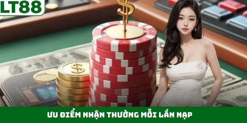 Ưu điểm hấp dẫn cho chính sách thưởng mỗi lần nạp
